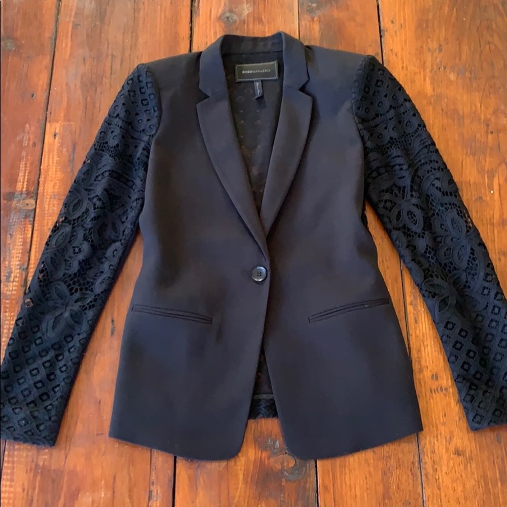 BCBG blazer lacer black jacket coat